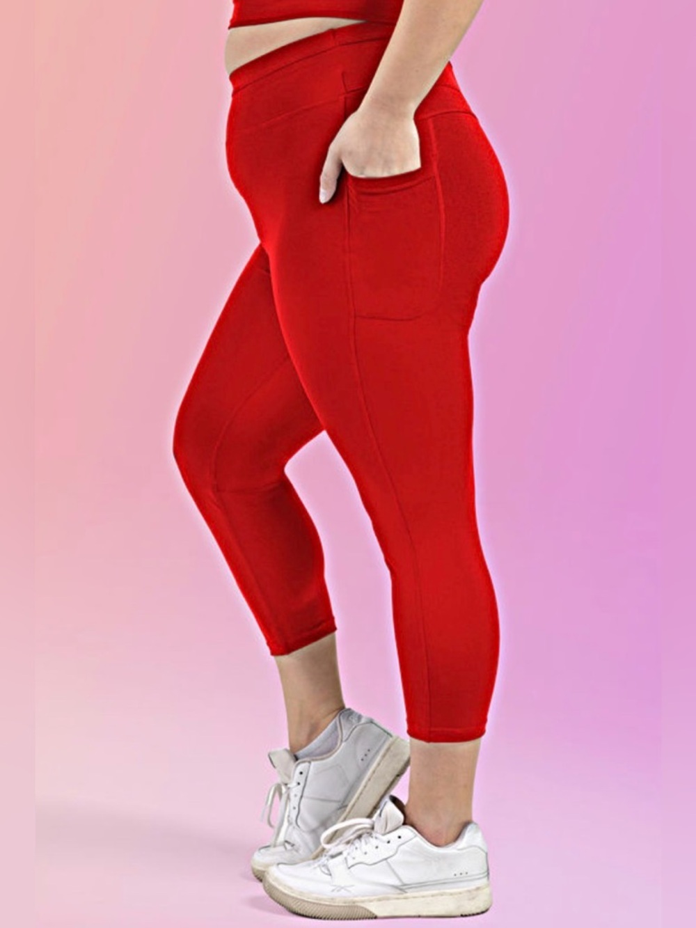 POP Fit Red Capri Leggings in size 4x